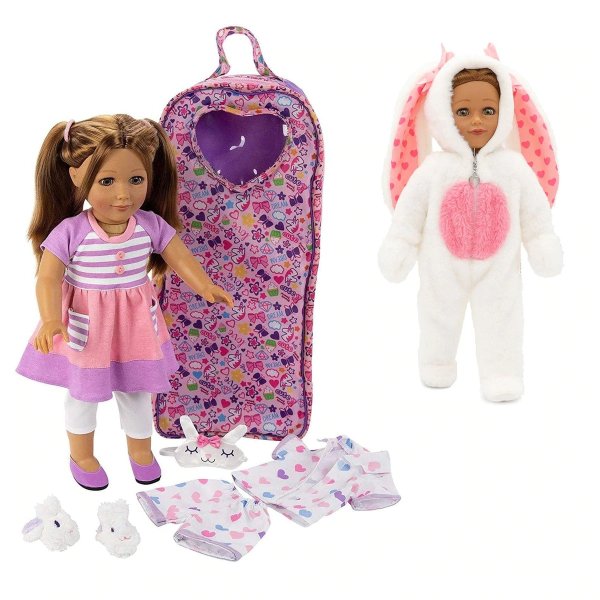 18 Inch Allie Lifelike Doll with Easter Bunny Outfit Bundle