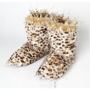 Furry Leopard Boots