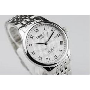 Tissot Men's T41148333 Le Locle Silver-Tone Watch with Textured Dial and Link Bracelet