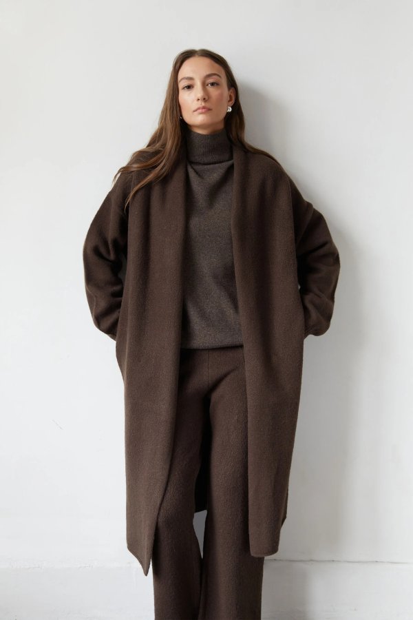 COZY LONG OPEN FRONT CARDIGAN $96.00 CG-9224-W Brown Rice;Chocolate Brown CG-9224-W $128.00 $96.00
