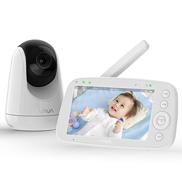 Baby Monitor,720P 5" HD Display Video Baby Monitor with Camera and Audio, IPS Screen, 900ft Range, 4500 mAh Battery, Two-Way Audio, One-Click Zoom, Night Vision and Thermal Monitor