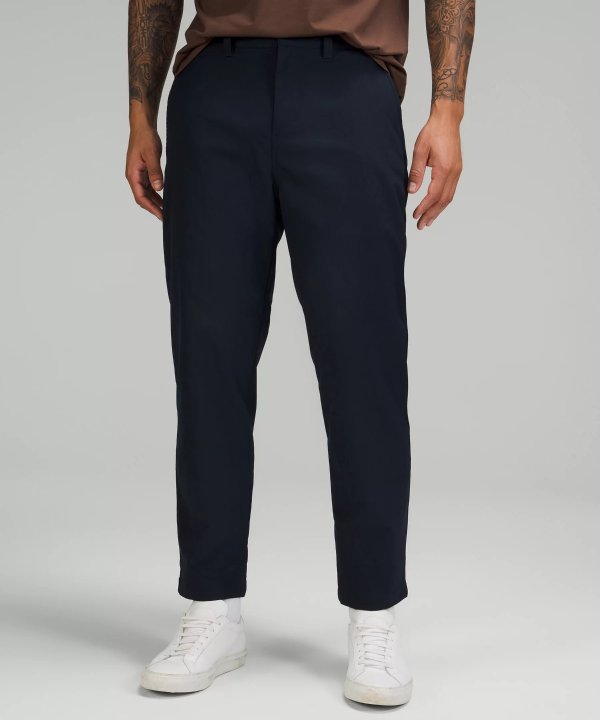 Relaxed-Tapered Smooth Twill Trouser Cropped