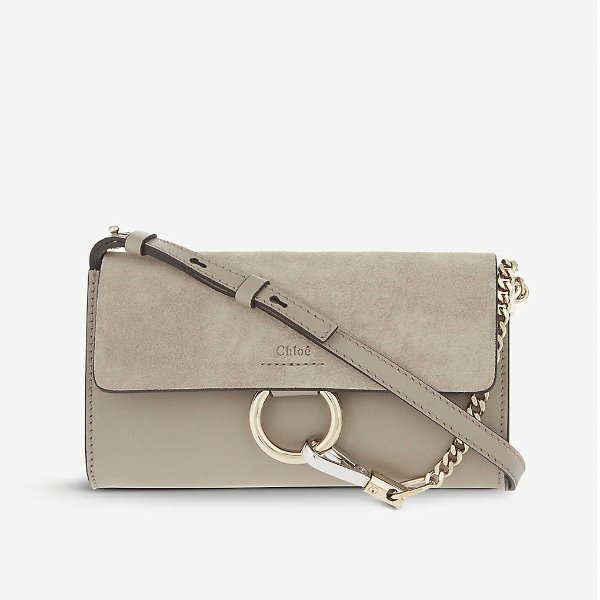 Faye leather and suede clutch