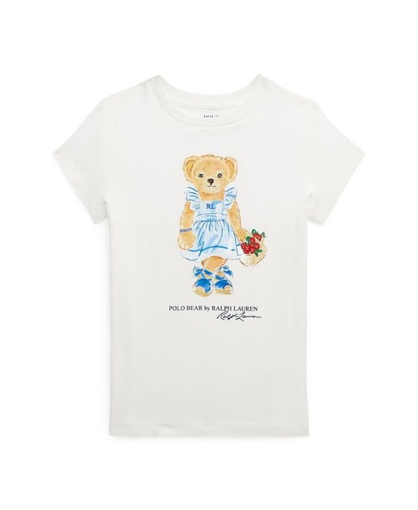 Toddler and Little Girls Polo Bear Jersey Short Sleeves T-shirt