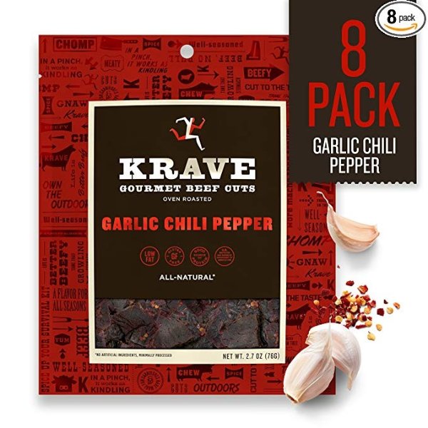 Gourmet Beef Cuts, Garlic Chili Pepper, 2.7 Ounce (Pack Of 8)