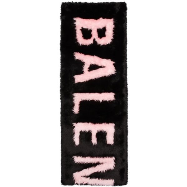 Black & Pink Faux-Fur Giant Scarf