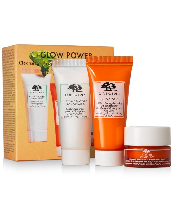 3-Pc. Glow Power Cleansing, Hydrating & Radiance-Boosting Set