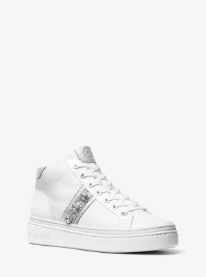 Chapman Embellished Leather and Canvas High-Top Sneaker
