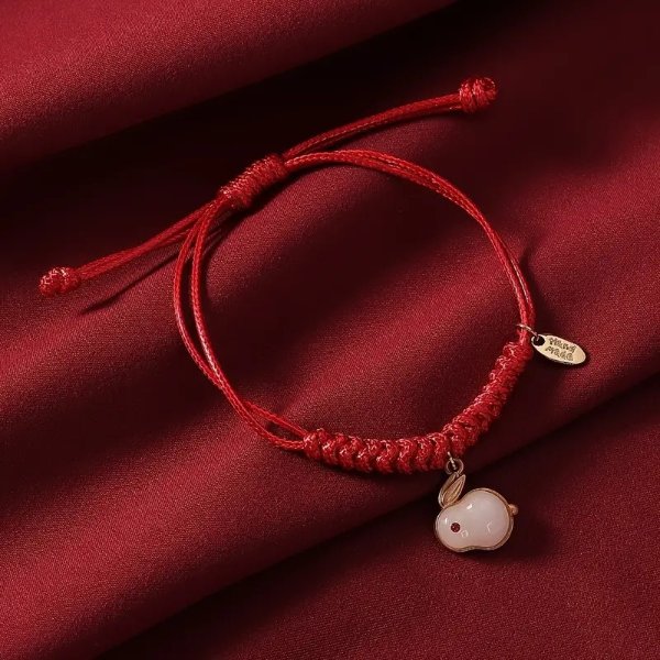 Lucky Rabbit Braid Bracelet Adjustable Chinese Style Red Rope Hand Jewelry With Blessing 1 Pc New Year Lucky Protection Jewelry Gift | Today's Best Daily Deals | Temu