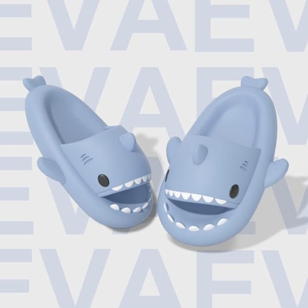 Shark Slides for Women and Men Novelty Pillow Slippers