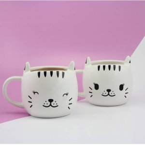 降价：PALADONE 超萌小猫陶瓷马克杯 感温微笑小猫