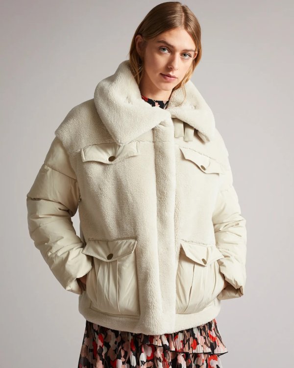 Liilla Mixed Fabric Borj Padded Jacket
