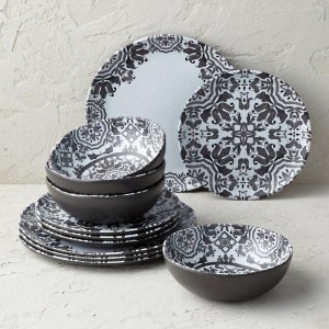 Elena Melamine 12-piece Dinnerware Set | Frontgate