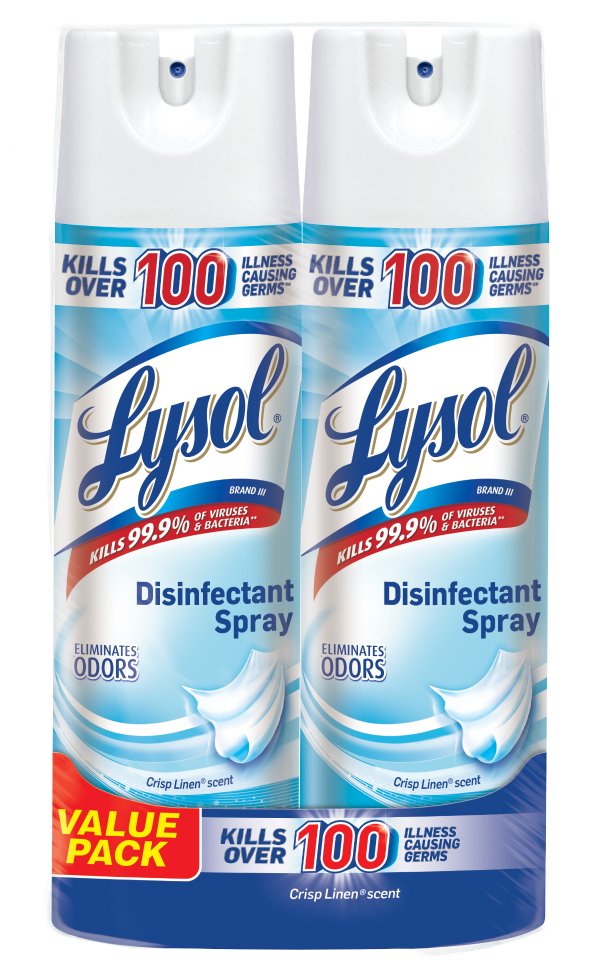 Disinfectant Spray, Crisp Linen, 25oz (2X12.5oz)