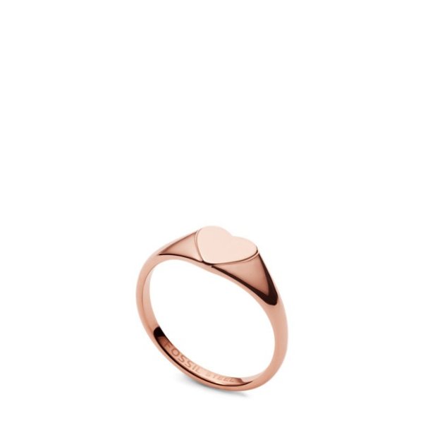 Be Mine Rose Gold-Tone Stainless Steel Signet Ring