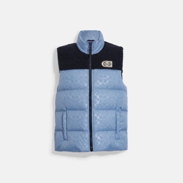 Outlet Signature Colorblock Sherpa Puffer Vest