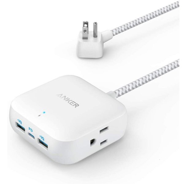 Anker Power Strip with USB C, Power Delivery Travel Power Strip, 30W PowerPort Strip PD 2 Mini with 2 Outlets & 3 USB