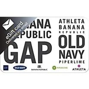 Gap/Banana Republic/Old Navy 电子礼卡优惠促销