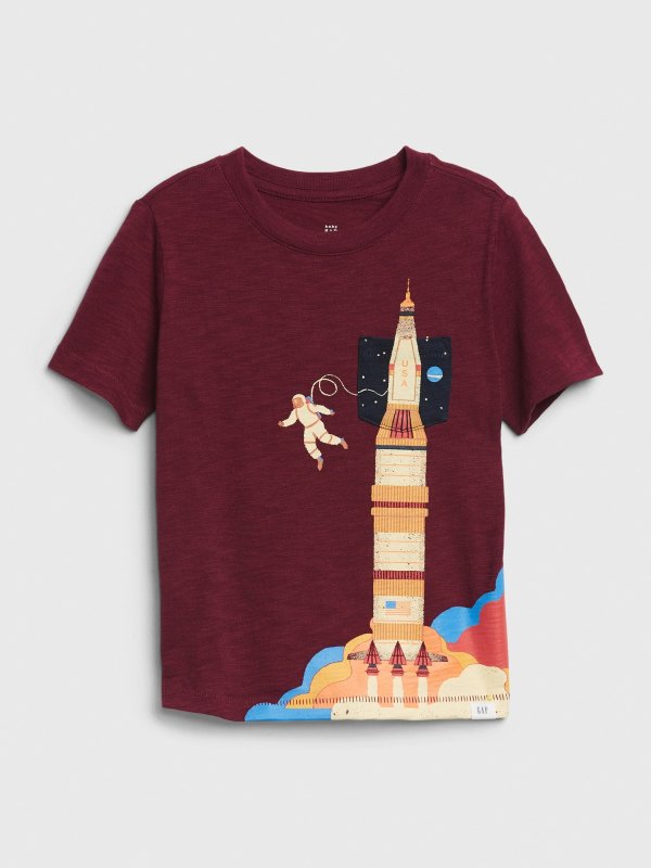 Toddler Interactive Pocket Graphic T-Shirt