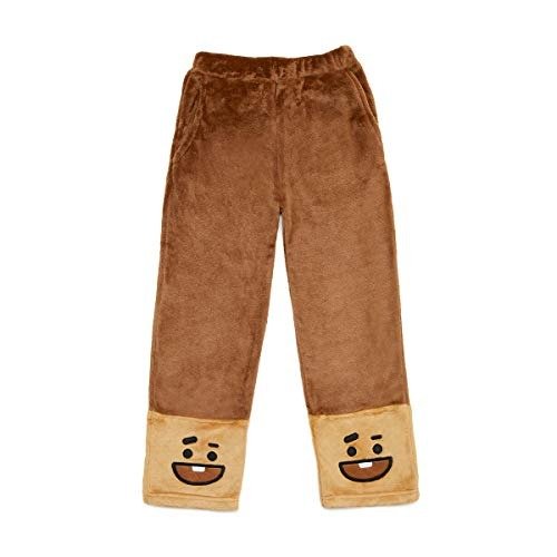 Official Merchandise by Line Friends - SHOOKY Character Pajama Sleep Lounge Wear Set, Small, Brown