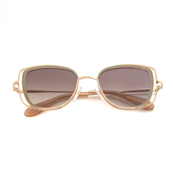 Gold/Taupe & Brown Cat Eye Sunglasses BA4022-770