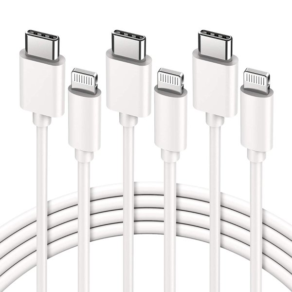 Marchpower USB-C to Lightning Cable 3-Pack 3/6/10ft