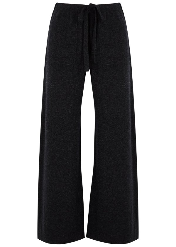 Charcoal wool and cashmere-blend trousers