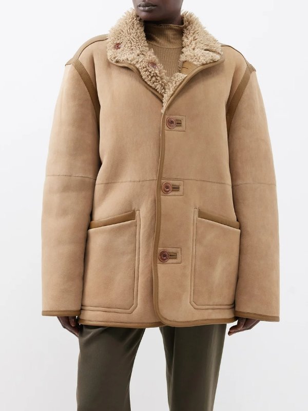Reversible oversized shearling jacket | Lemaire