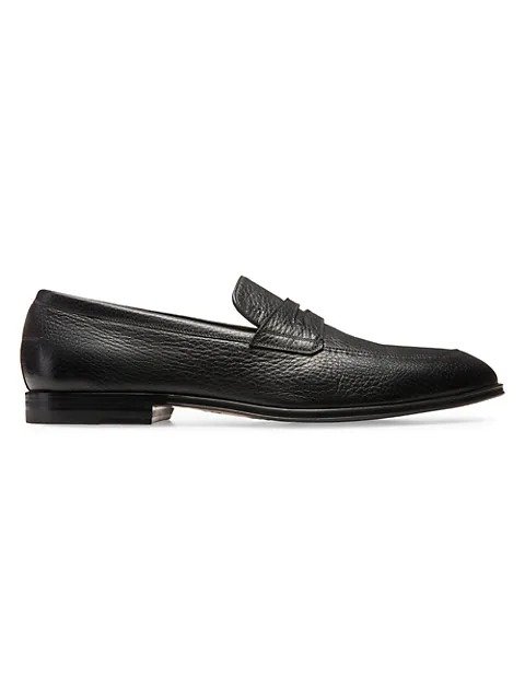 Webb Grained Leather Penny Loafers