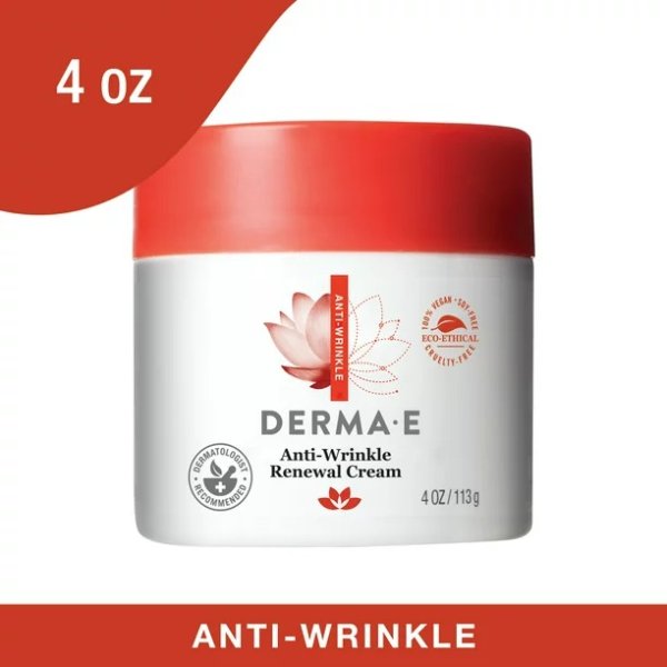 Anti-Wrinkle Retinol Renewal Cream with Retinol & Bakuchiol, Vegan Skin Care, 4 oz