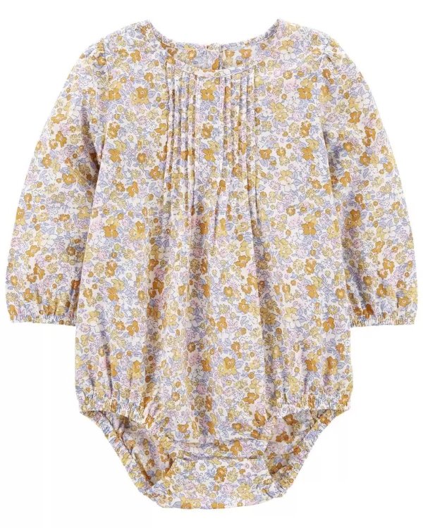 Baby Floral Print Peasant Bodysuit