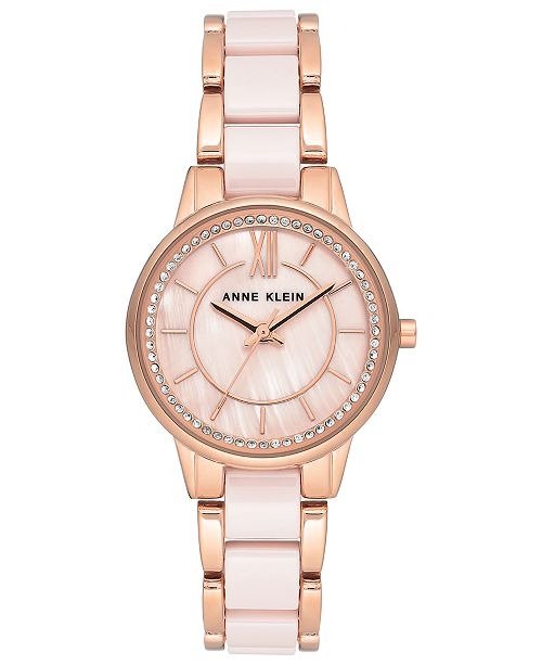 Women's Light Pink Ceramic & Rose Gold-Tone Bracelet Watch 32mm
