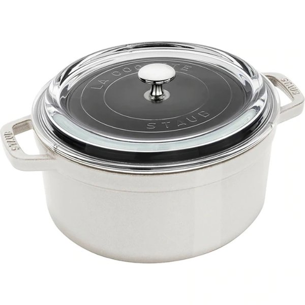 Cast Iron 4-qt Round Cocotte with Glass Lid