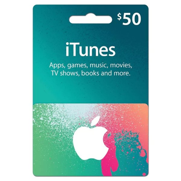 $50 App Store & iTunes 电子礼卡