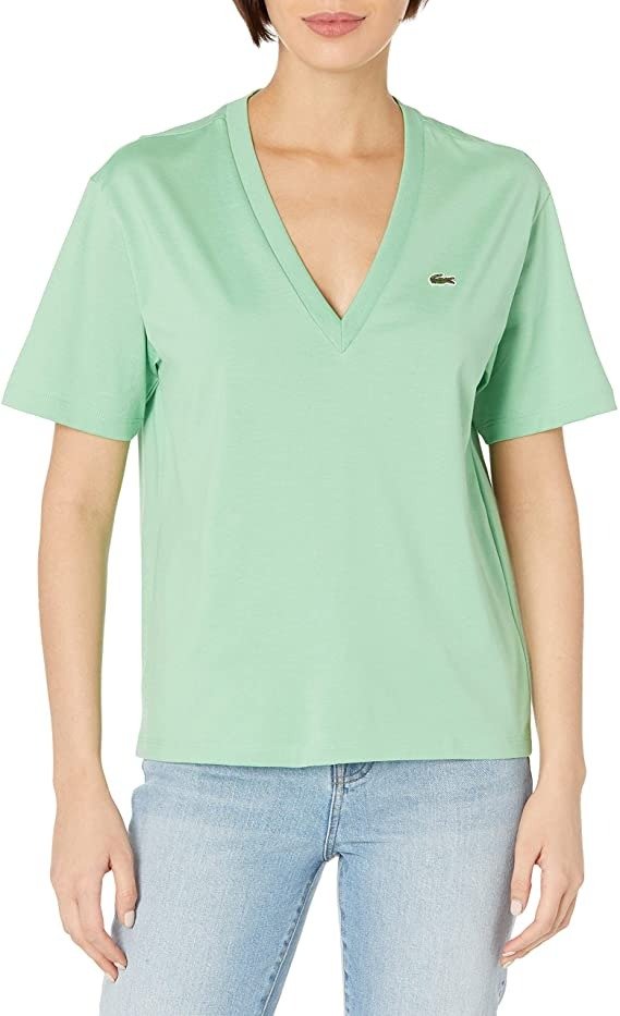 Women's Short Sleeve Boxy Fit V-Neck T-Shirt