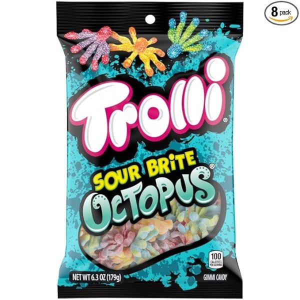 Sour Brite Octopus, Sour Gummy Candy, 6.3 Ounce (Pack of 8)