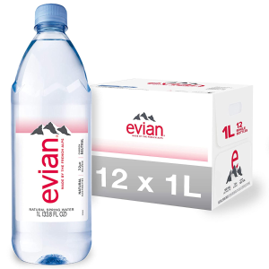 Evian Natural Spring Water 1 liter Case of 12