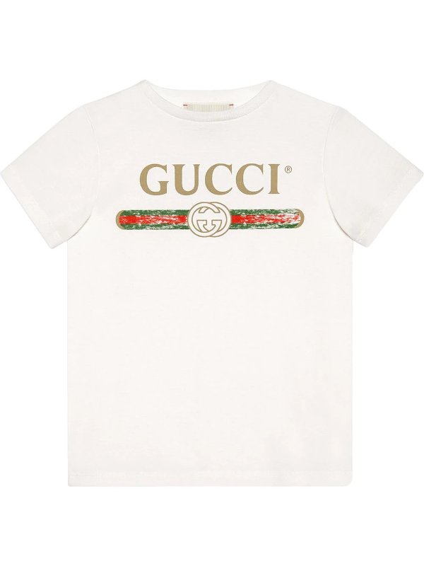 Children's cotton T-shirt with Gucci logo