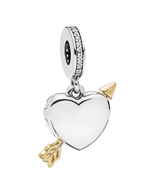 Sterling Silver & Cubic Zirconia Arrow of Love Charm