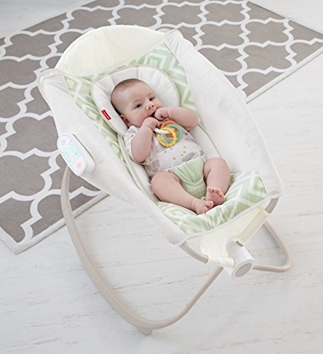 Deluxe Auto Rock 'n Play Sleeper with SmartConnect, Green/White