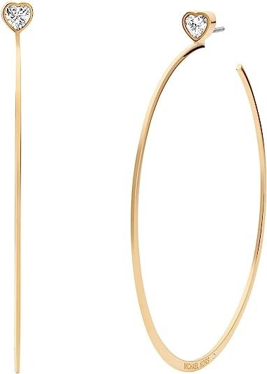 Fashion Gold-Tone Stainless Steel Hoop Earring (Model: MKJ7900710)