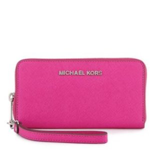 MICHAEL Michael Kors Jet Set Large Multifunction Wallet, Raspberry @ Neiman Marcus