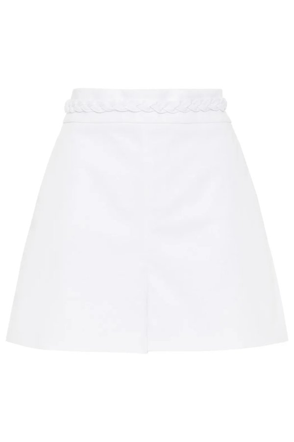 Braided cotton-blend twill shorts