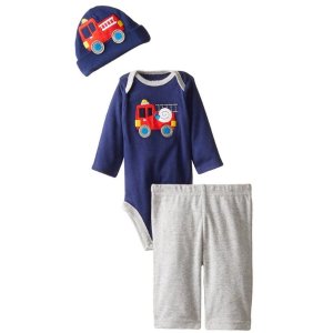 Gerber Baby-Boys Newborn Three-Piece Bodysuit, Cap, and Pant Set