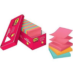 Post-it Original Pop-up Notes, 3" x 3", Cape Town Collection, Cabinet Pack, 18/Pack