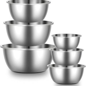 Enther Stainless Steel Mixing Bowls - Set of 6