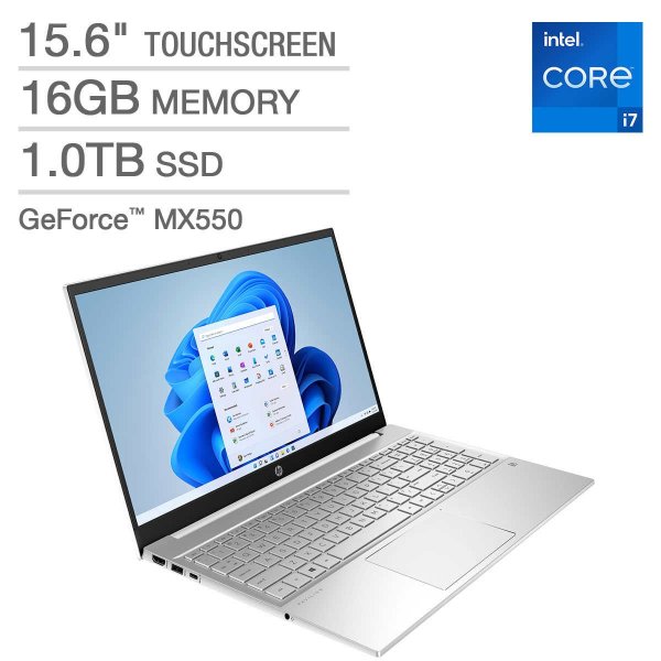 Pavilion 15.6" Touchscreen Laptop - 12th Gen Intel Core i7-1255U - GeForce MX550 - 1080p - Windows 11 Professional