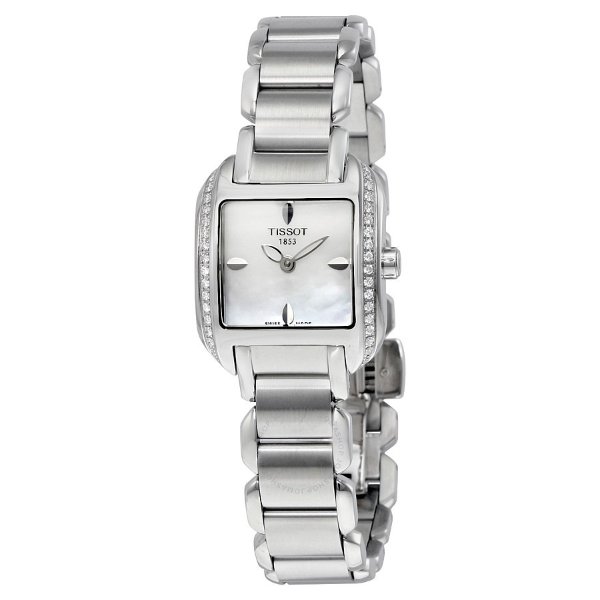 T-Wave Mother of Pearl Dial Stainless Steel Ladies Watch