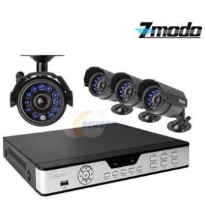 Zmodo PKD-DK4216-500GB 4CH 960H DVR w/ 500GB HDD and 4 x 600TVL Day/Night Outdoor Cameras 3G Mobile Access Surveillance Kit