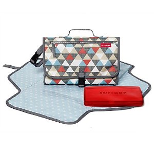 Skip Hop Baby Pronto Portable Changing Station with Cushioned Changing Mat and Wipes Case, 3 Pockets, Chevron
